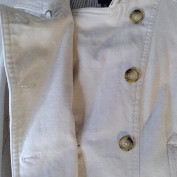 Vintage Gap Pea Coat Double Breasted Buckle Detail Front Pockets Soft Cream W M - Picture 9 of 15